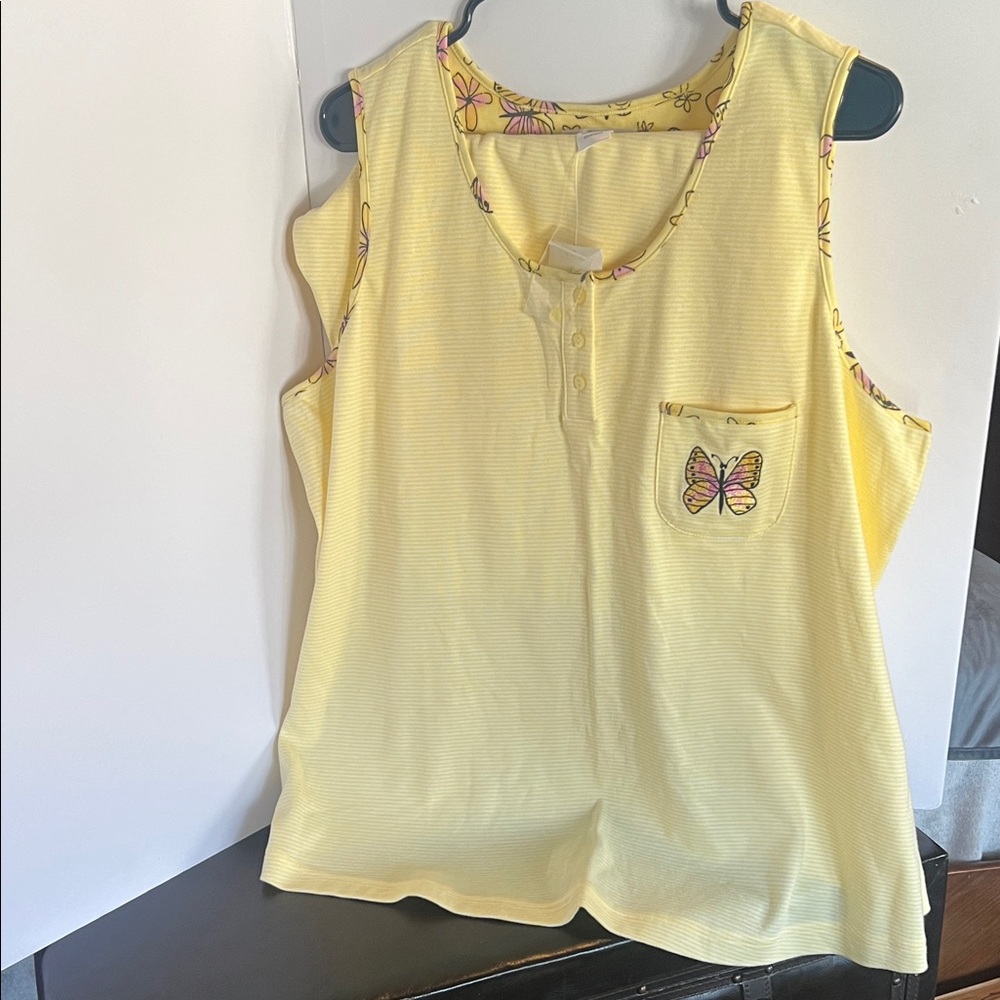Cabernet Yellow Floral Sleeveless Sleep Top